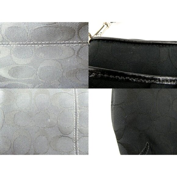 Coach Black Signature Fabric Crossbody Bag With Adjustable Strap & Zip Closure - Picture 12 of 13
